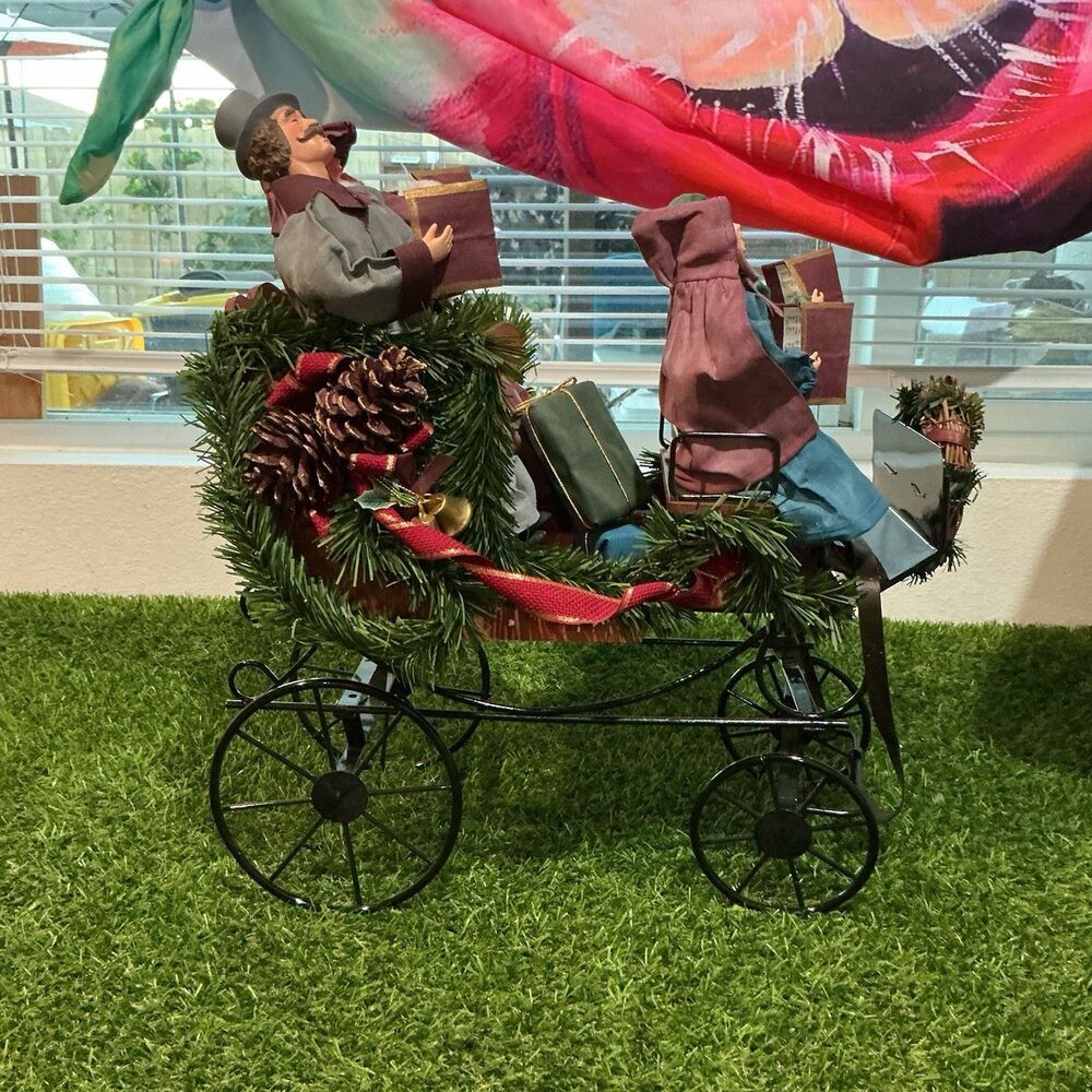 Christmas Traditions Victorian Carolers Carriage 4 Figures Holiday Decor 15”